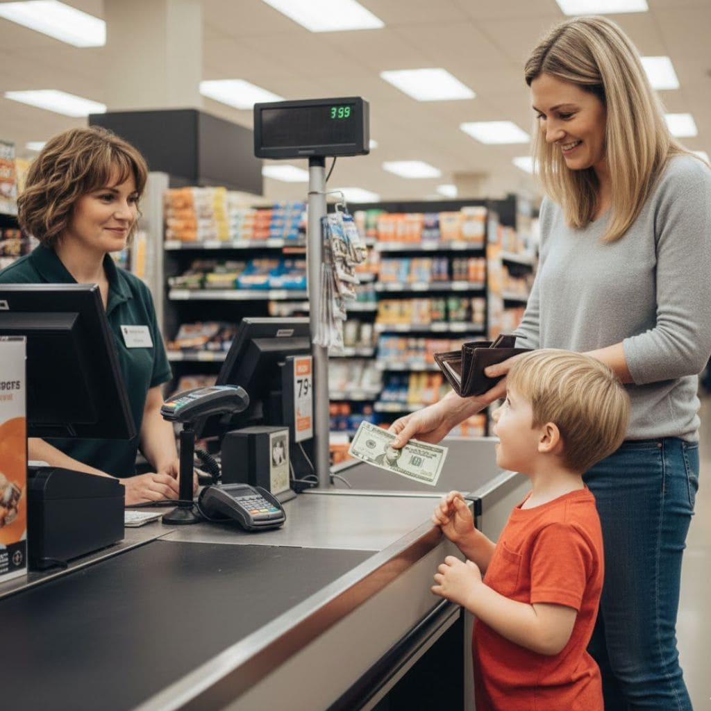The First Time William Paid at the Cash Register