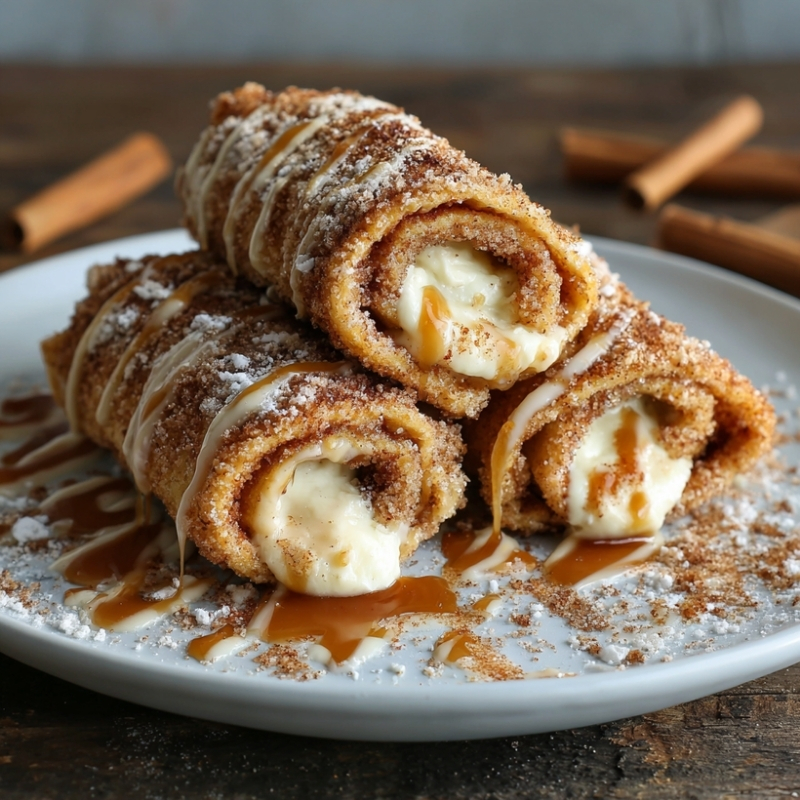 Irresistible Cinnamon Roll Cheesecake Chimichangas