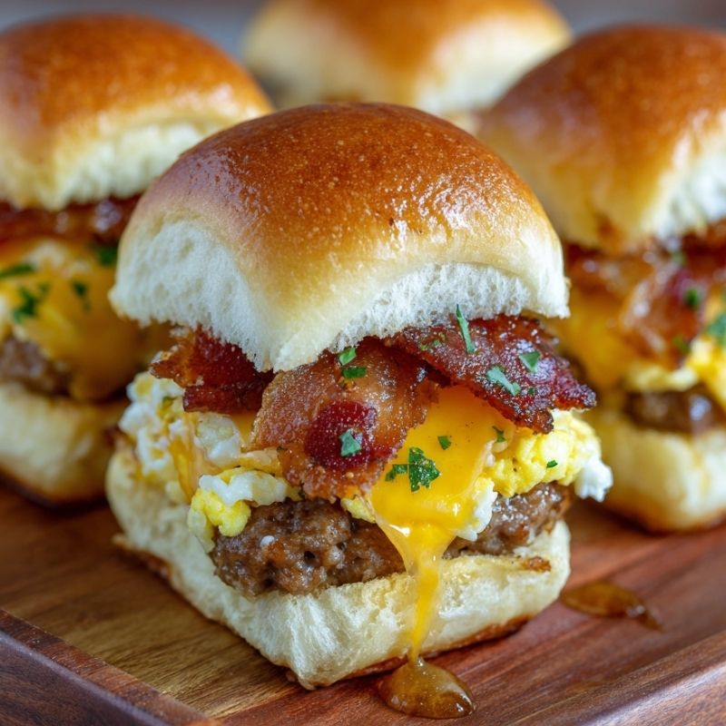 Breakfast Sliders With Bacon & Sausage